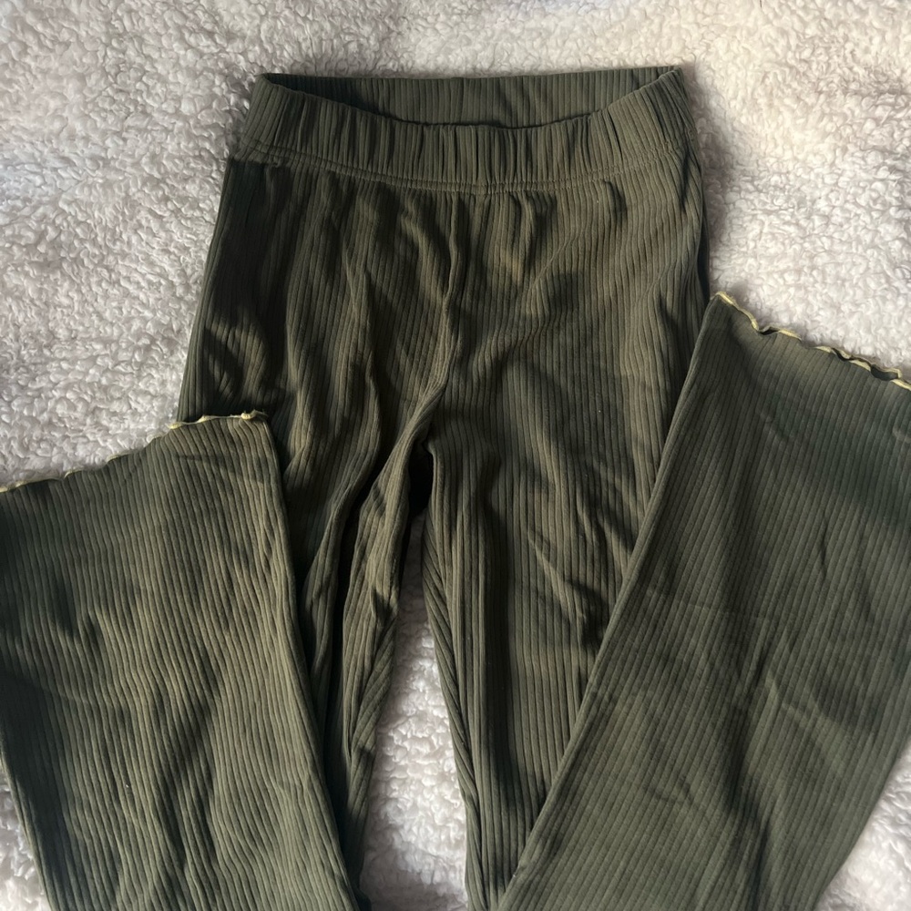 Wild Fable Dark Green Ribbed Trousers